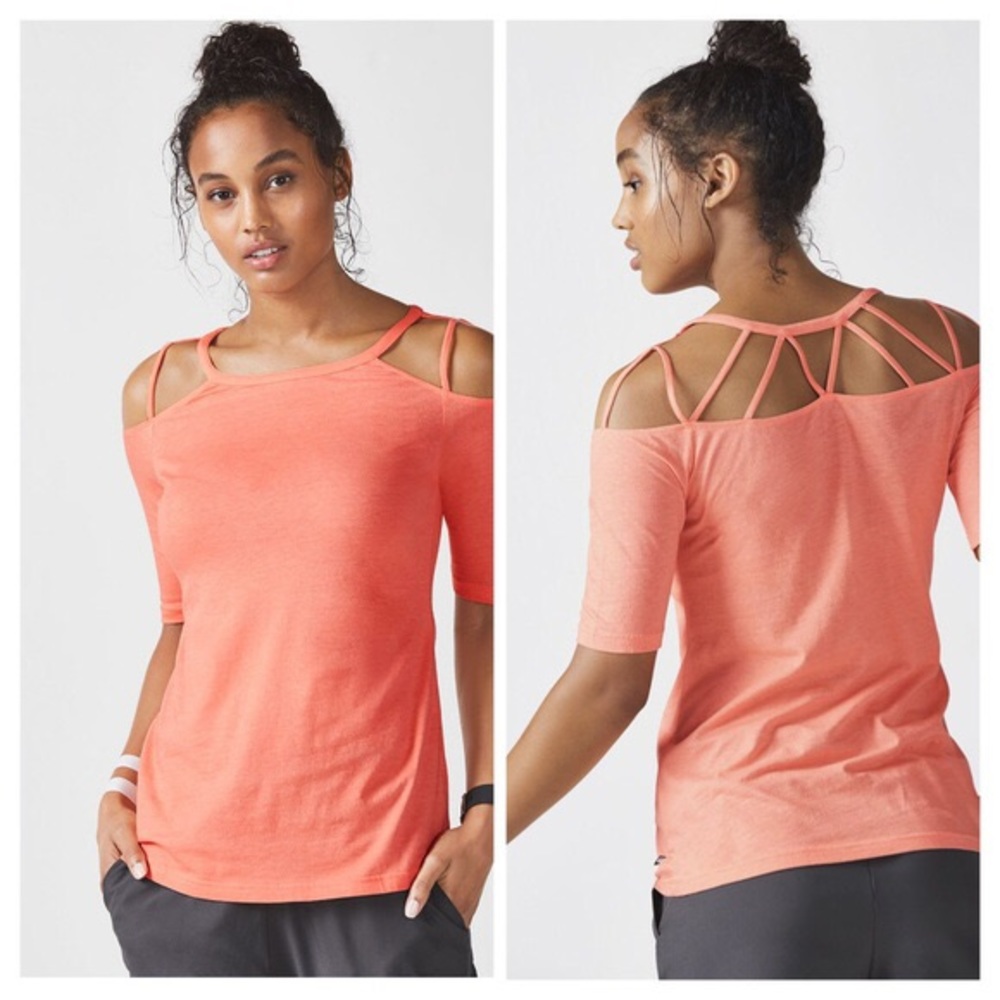 Fabletics Sunburst Tee Coral XS